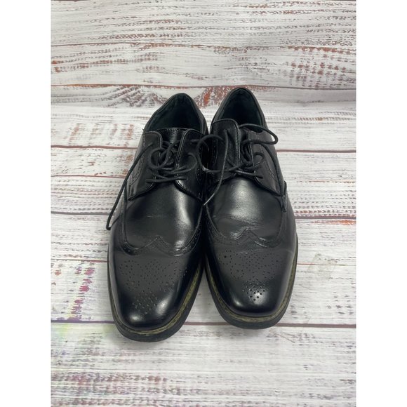 Joseph Abboud Men's Dress Loafers Black Leather Wingtip 11.5 D Very Good Conditi - Picture 1 of 10